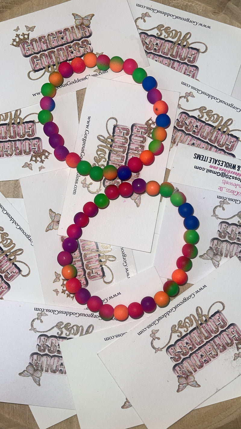 Neon Round Beads 8mm wholesale bracelets
