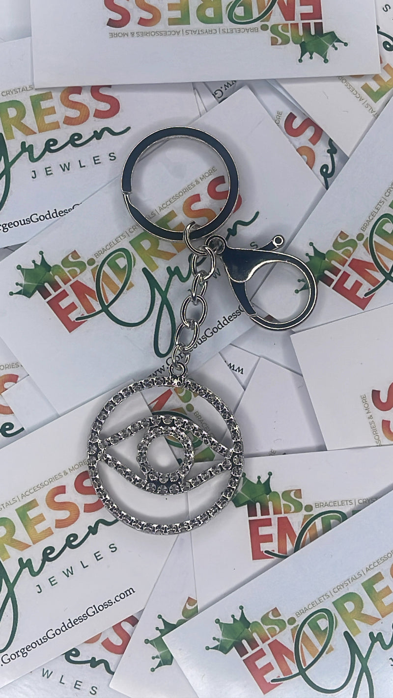 Circle of the eye silver keychain