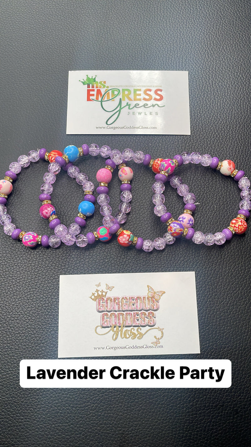 Lavender Crackle Party Bracelets 1pc