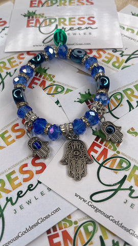 Majestic Blue Color  Fatima EE  Evil Eye 🧿 bracelet