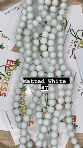#7- Matted White  Bead String / Bag 