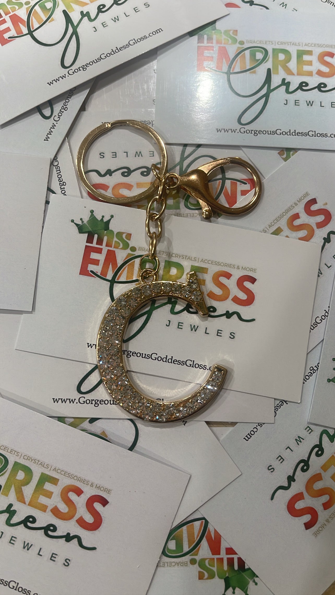 Gold THICK C Diamond XL Keychain