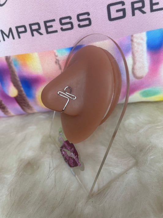 Pinky Stainless Steel  Hoop faux nose ring  cuff