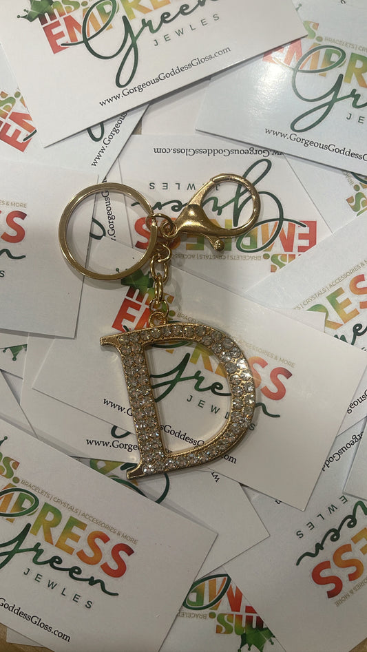 Gold THICK D Diamond XL Keychain