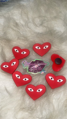 Red Space Heart Krocs Charm