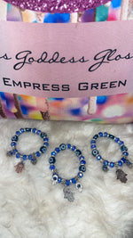 Blue Gem  Evil 🧿 dangling 3 hand of Fatima bracelet