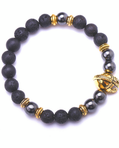 Helmet Lava Hematite Bracelet