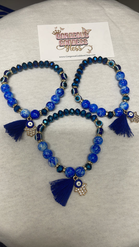 Blue Dream Evil Eyes Tassel  Fancy Bracelets