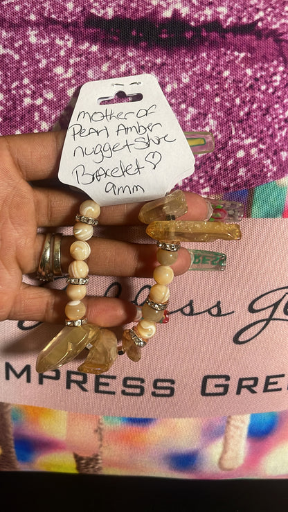 Mother Of Pearl  Nugget Stone Bracelet