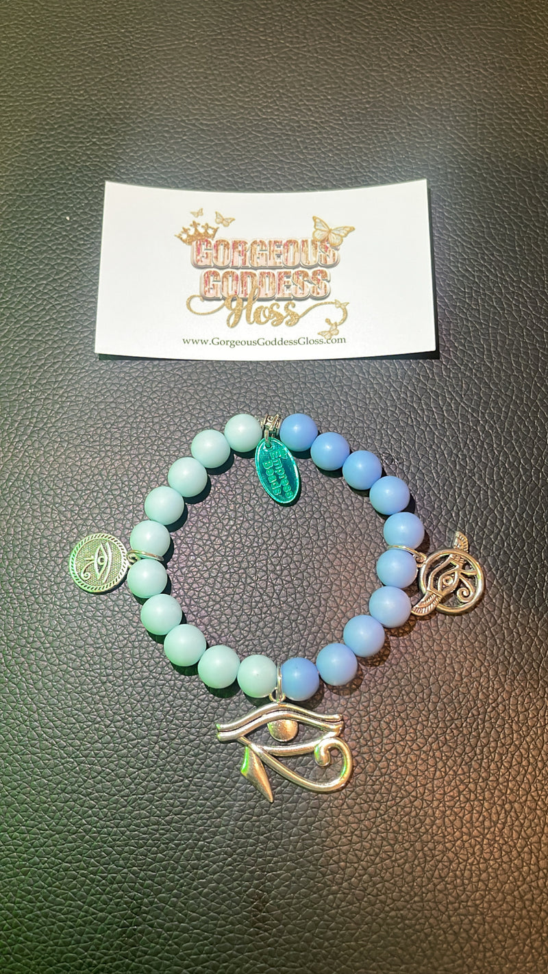 Blues Tripple Eye of Horus two tone Charmed bracelets.