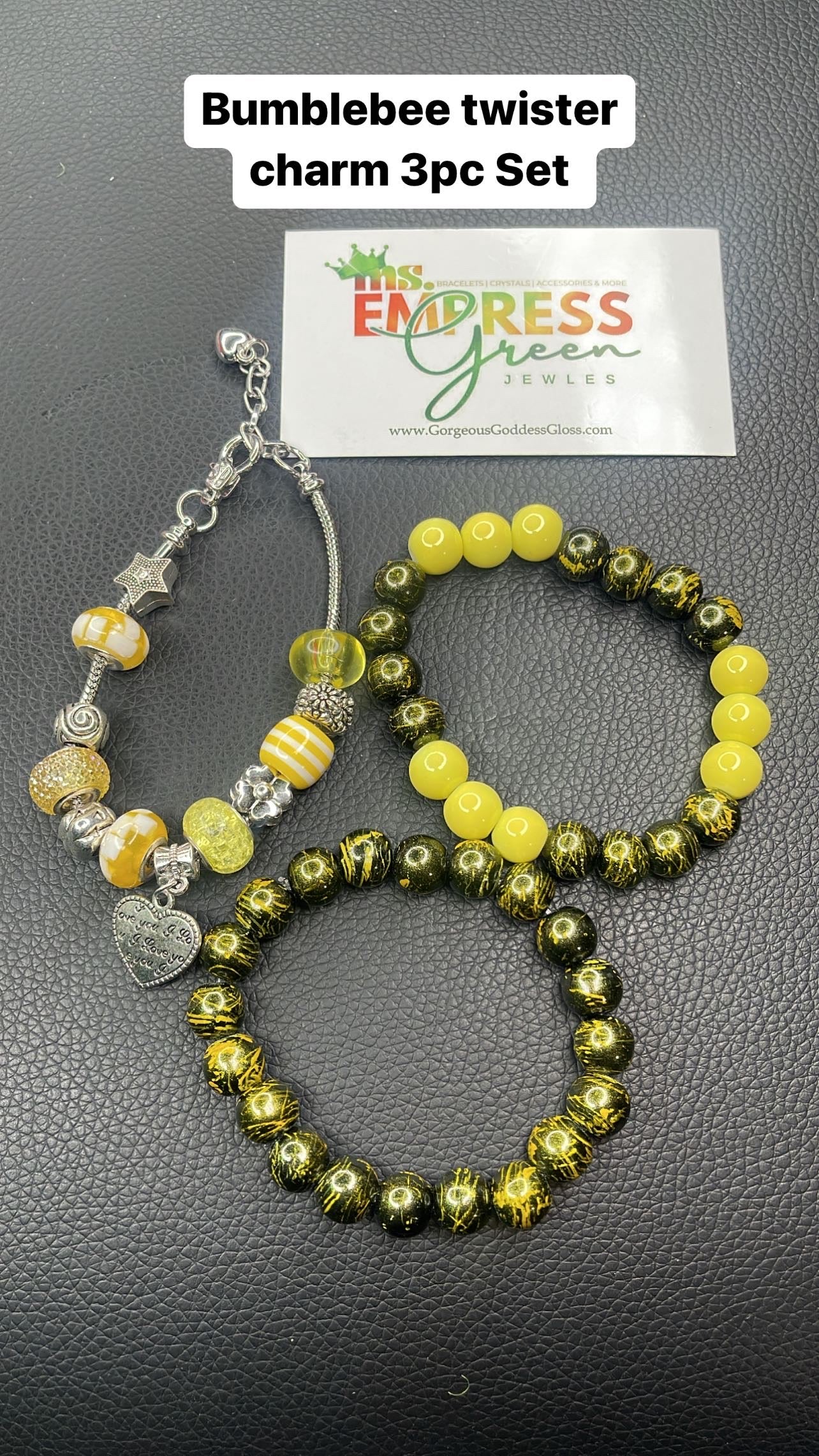 Bumblebee twister charm 3pc Set