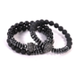 Faceted Hematite Lion Head, Lava Rock, Matte Black Agate Unisex Lucky Bracelets