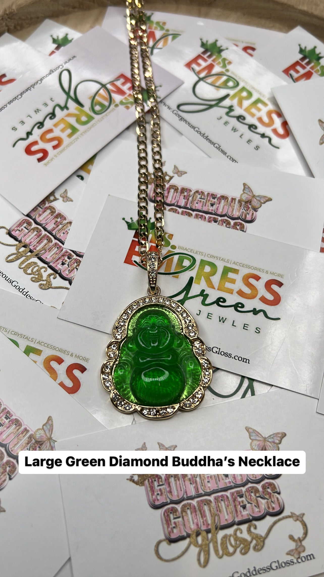 Large Green Diamond Buddha’s Necklace