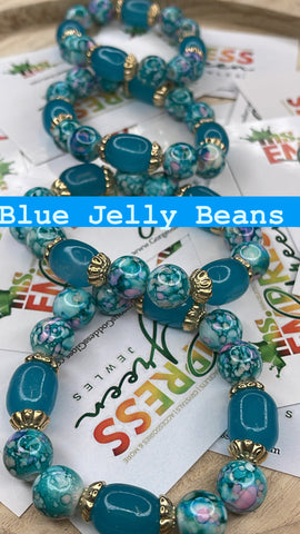 Blue Jelly Beans Single Bracelets