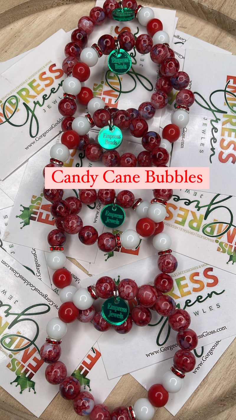 Candy Cane Bubbles Single Bracelet 1pc