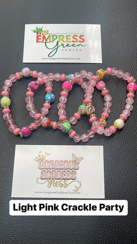 Light Pink Crackle Party Bracelets 1pc