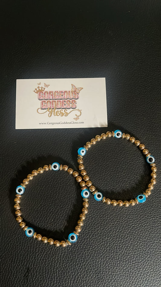 Turquoise Gold Evil Eye 🧿 1pc