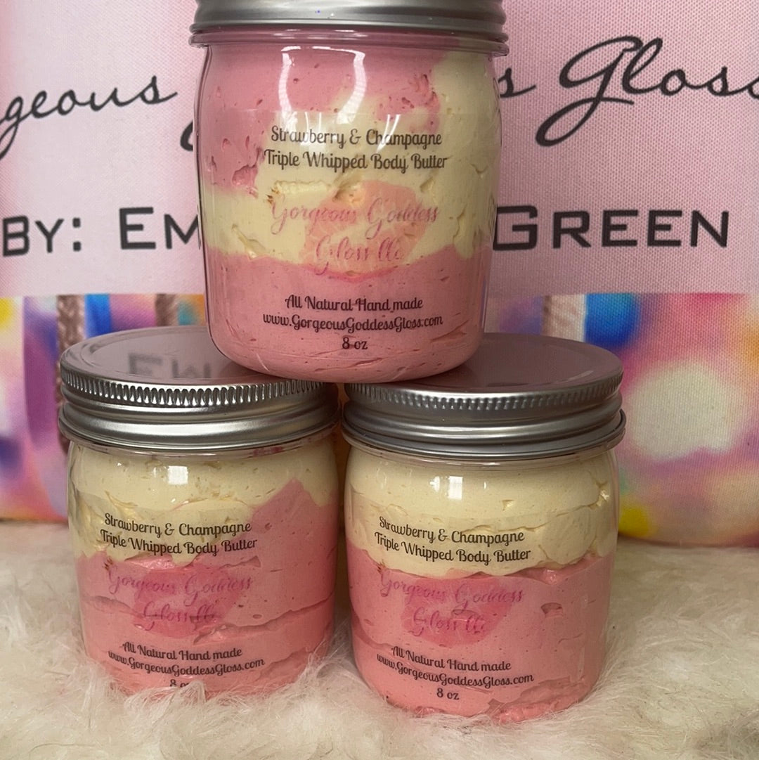 STRAWBERRY 🍓 & CHAMPAGNE 🍾  TRIPLE WHIPPED BODY BUTTER  Whipped Body Butter