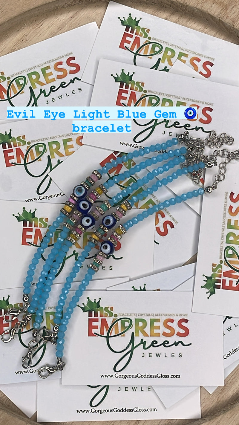 Evil Eye Light Blue Gem 🧿 bracelet