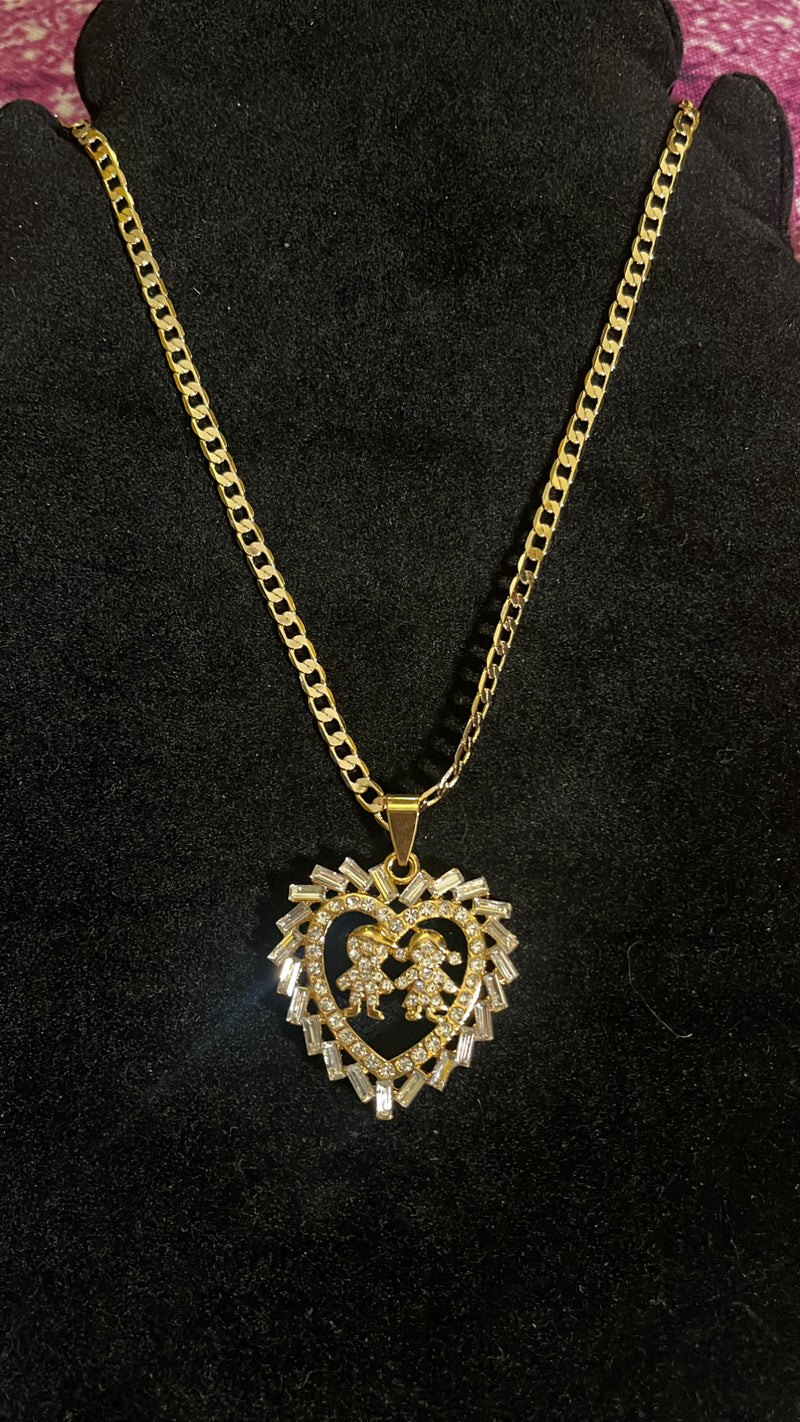 Heart Couple love Unity Diamonds Necklace
