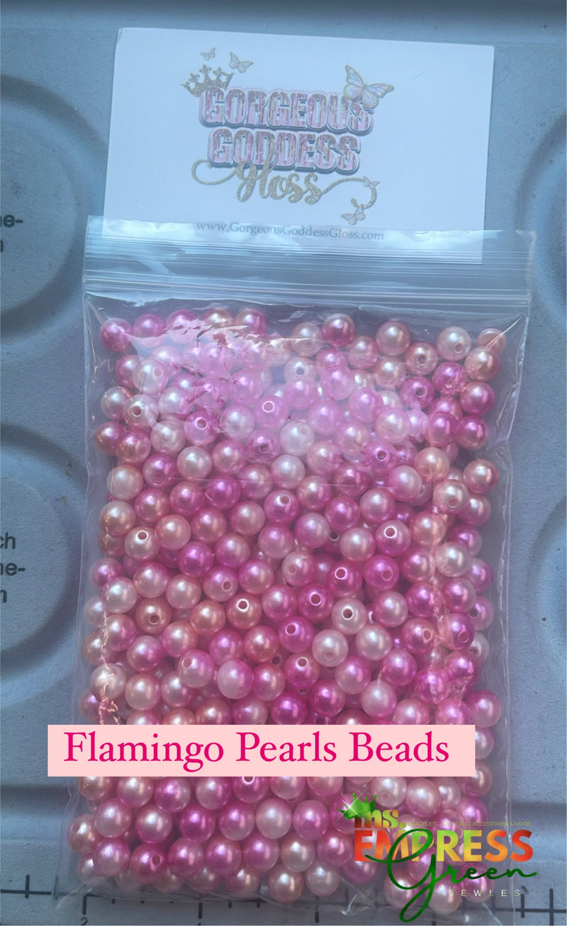 Flamingo Pearl Beads Bag 8 mm