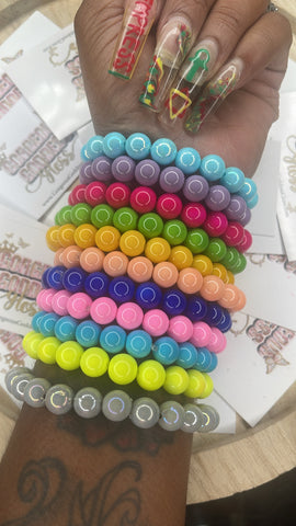 Single Solid Color EE bracelets 10mm