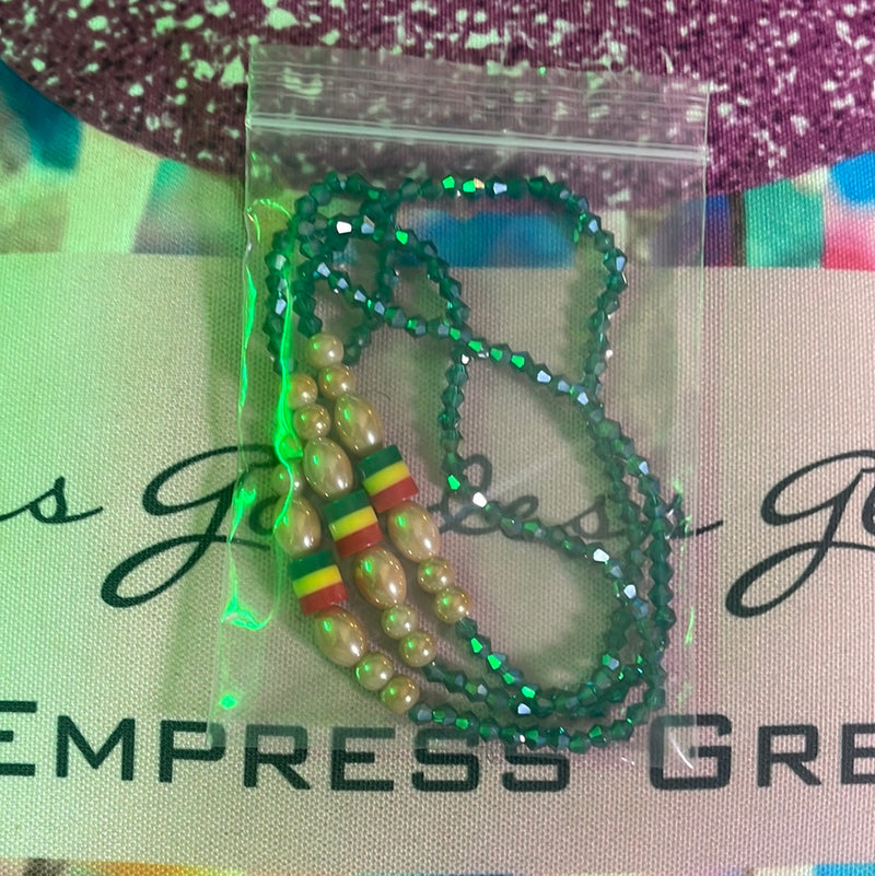 Green Rasta pearl  Waist, Wrist & Anklet Beads