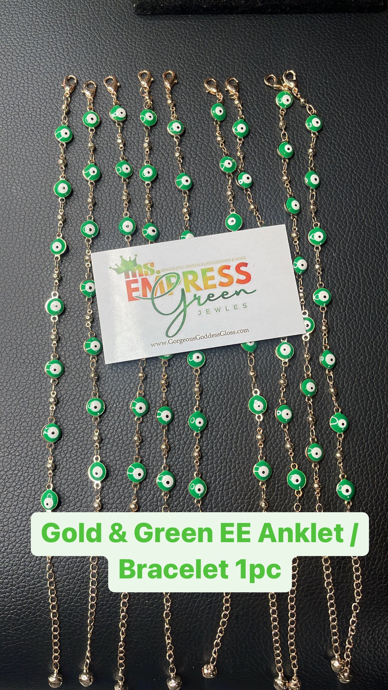 Green & GOLD ANKLET / BRACELET 1PC