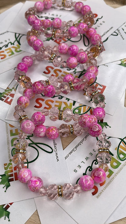 Pink lagoon Single Bracelets 8mm 1pc