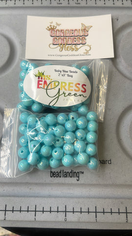 Baby Blue Beads Bags 10mm