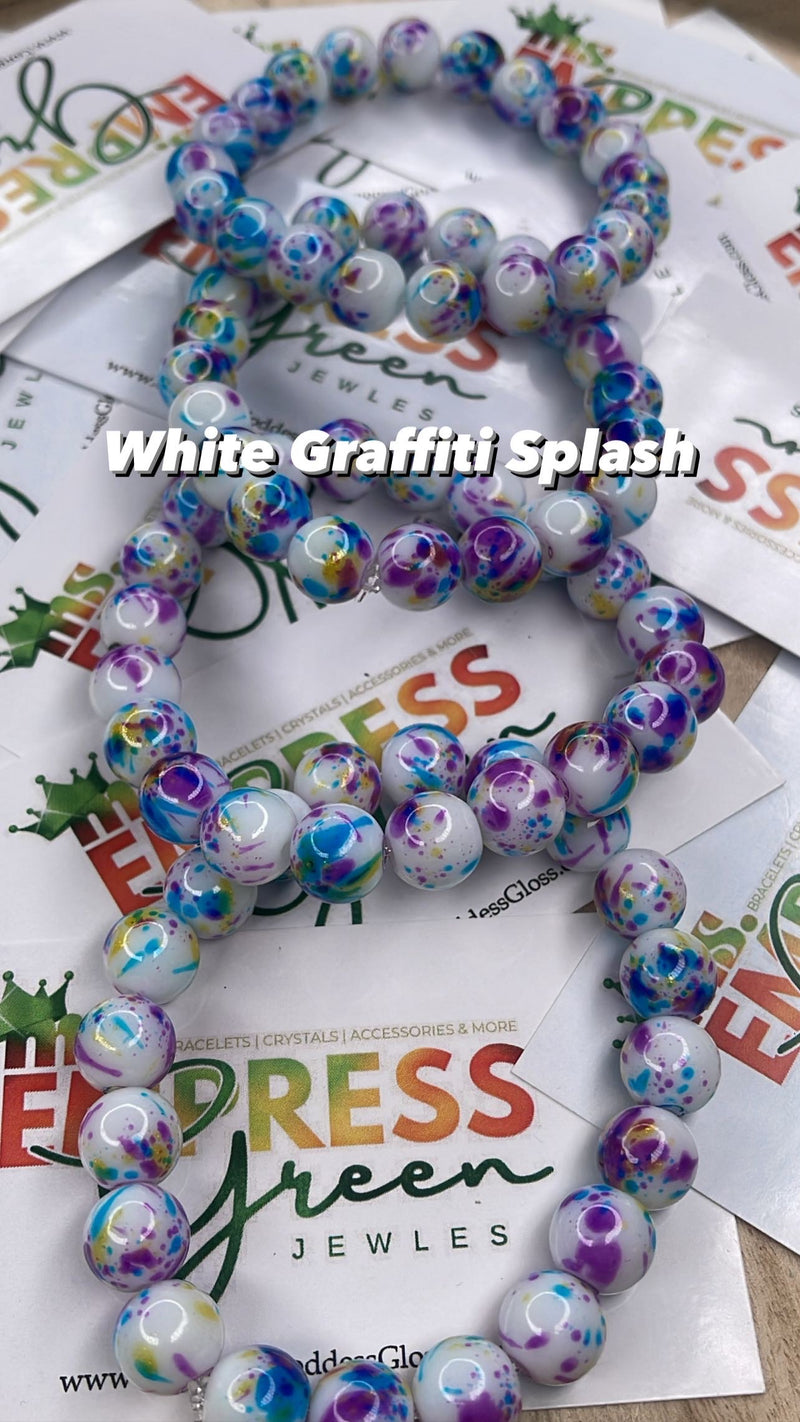 White Graffiti Splash Bracelet
