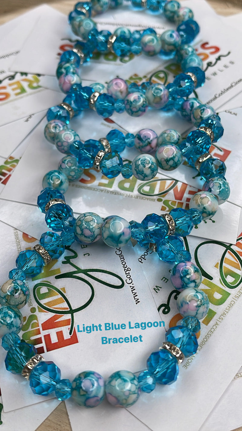 Light  Blue Lagoon Single Bracelets 8mm 1 pc