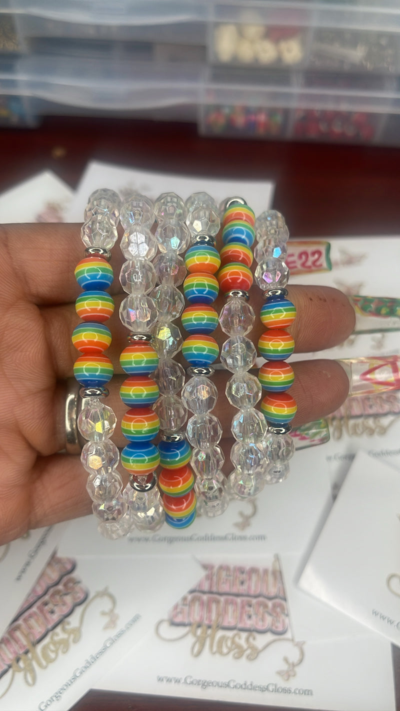 Clear Rainbow Single Bracelets