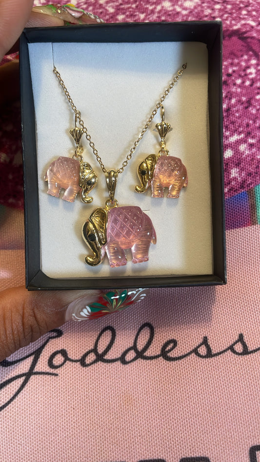 Lavender & Gold Elephant Set