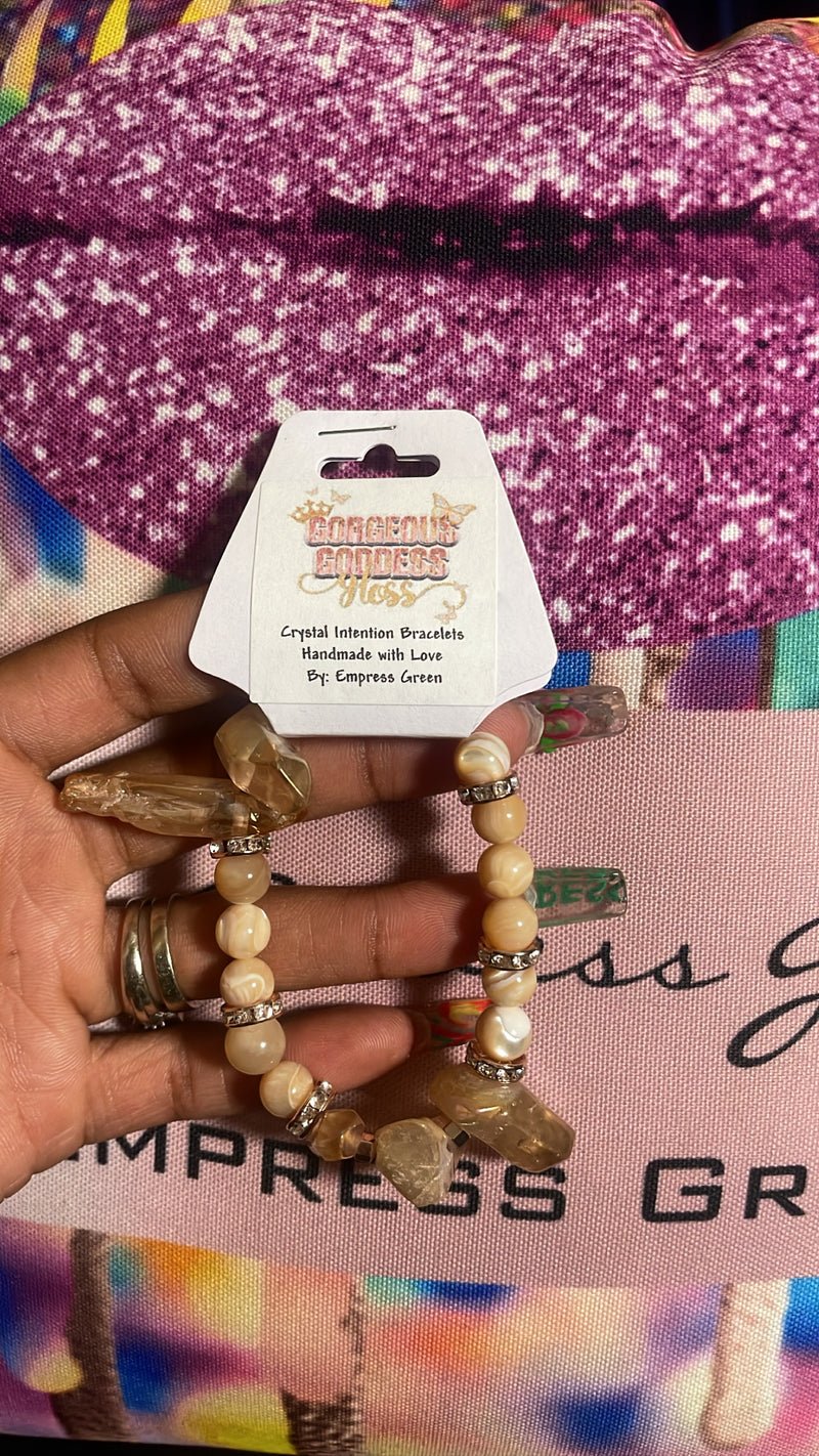 Mother Of Pearl  Nugget Stone Bracelet