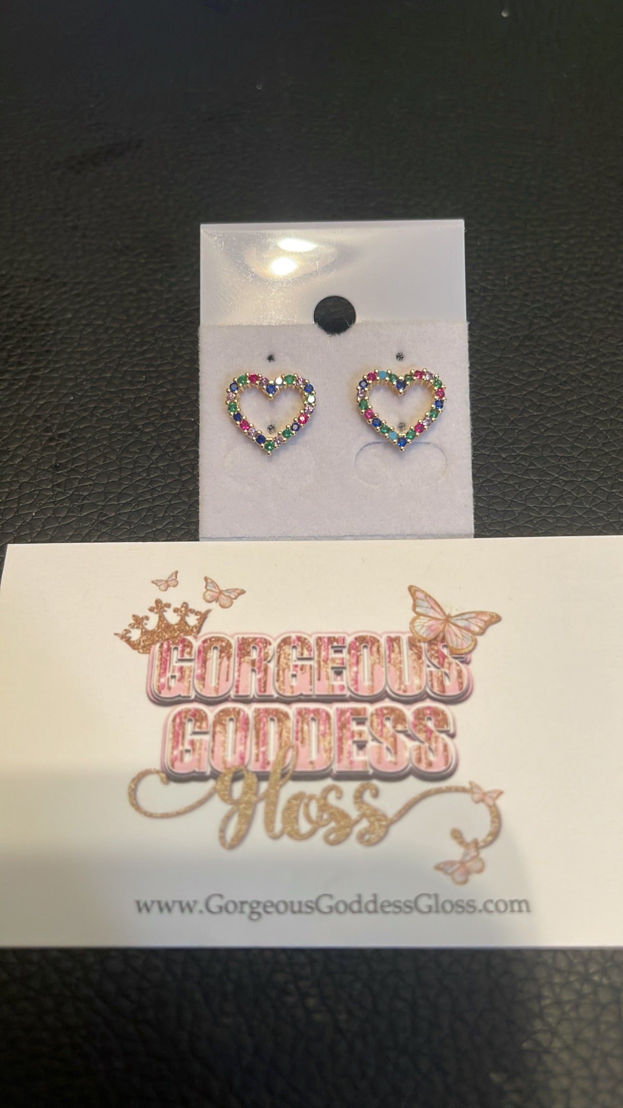 Skinny Multicolor Heart Earrings