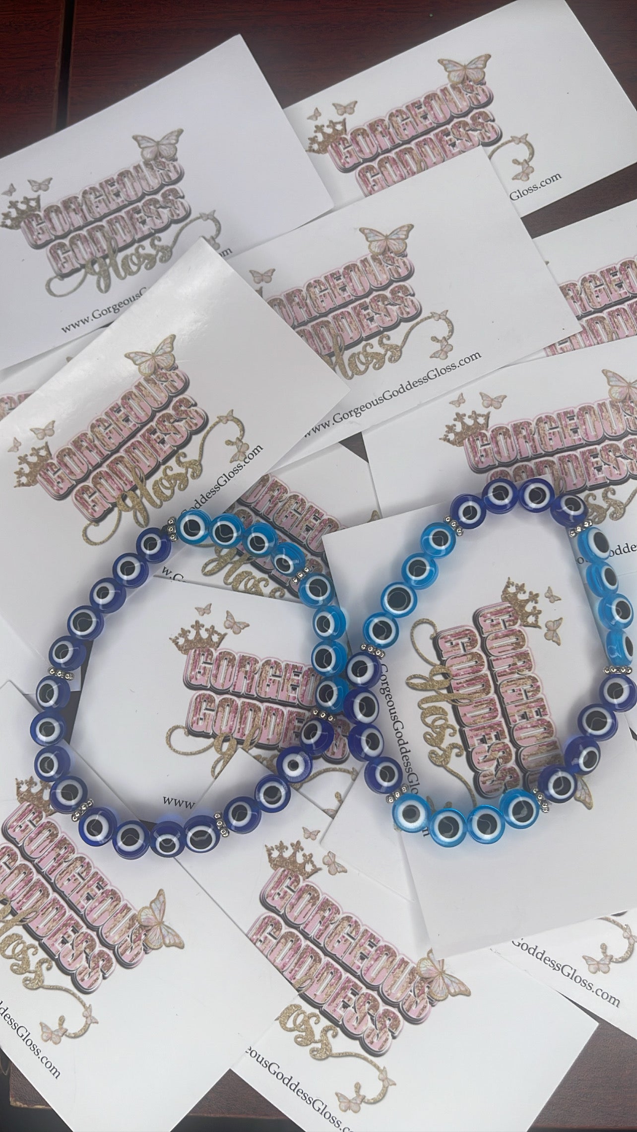 Light Blue & Dark Blue Evil Eyes bracelet Set