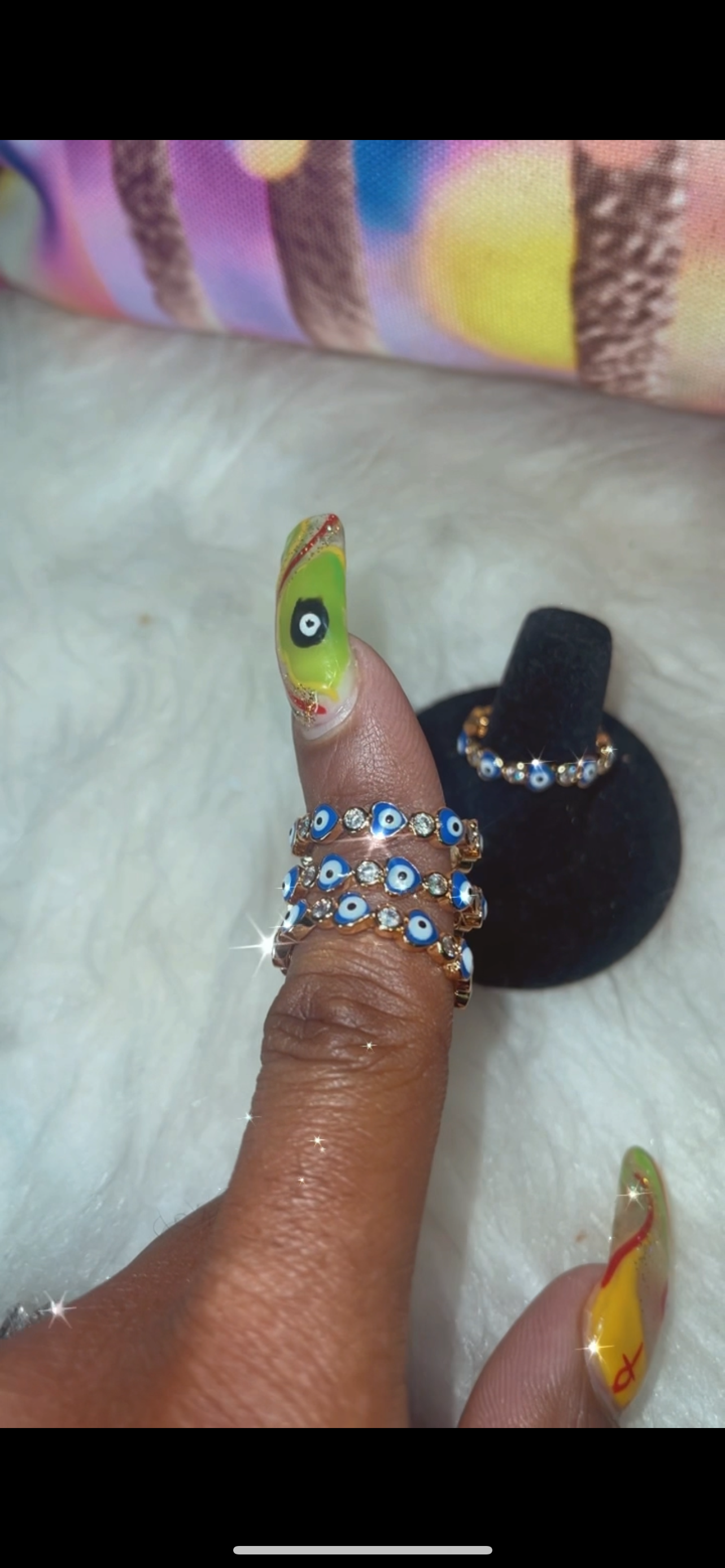 Blue Evil Eye 🧿  heart Ring