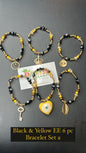 Black & Yellow EE 6 pc Bracelet Set