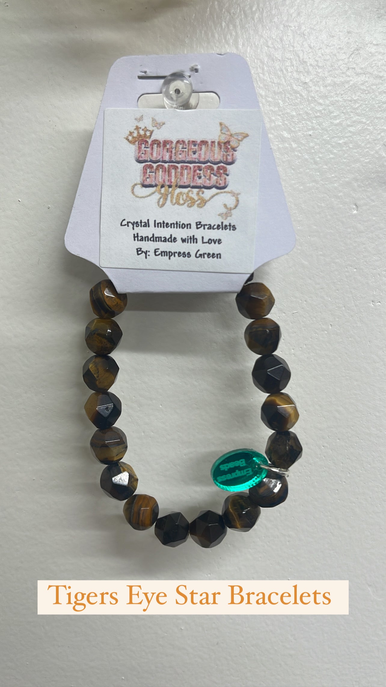 Tigers Eye Stars ~ Grounding ~Good Luck  ~ healing Crystal Bracelet