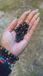 Black Obsidian Crystal Hair Beads, Loc Beads, Protection Hair Beads, Energy Beads