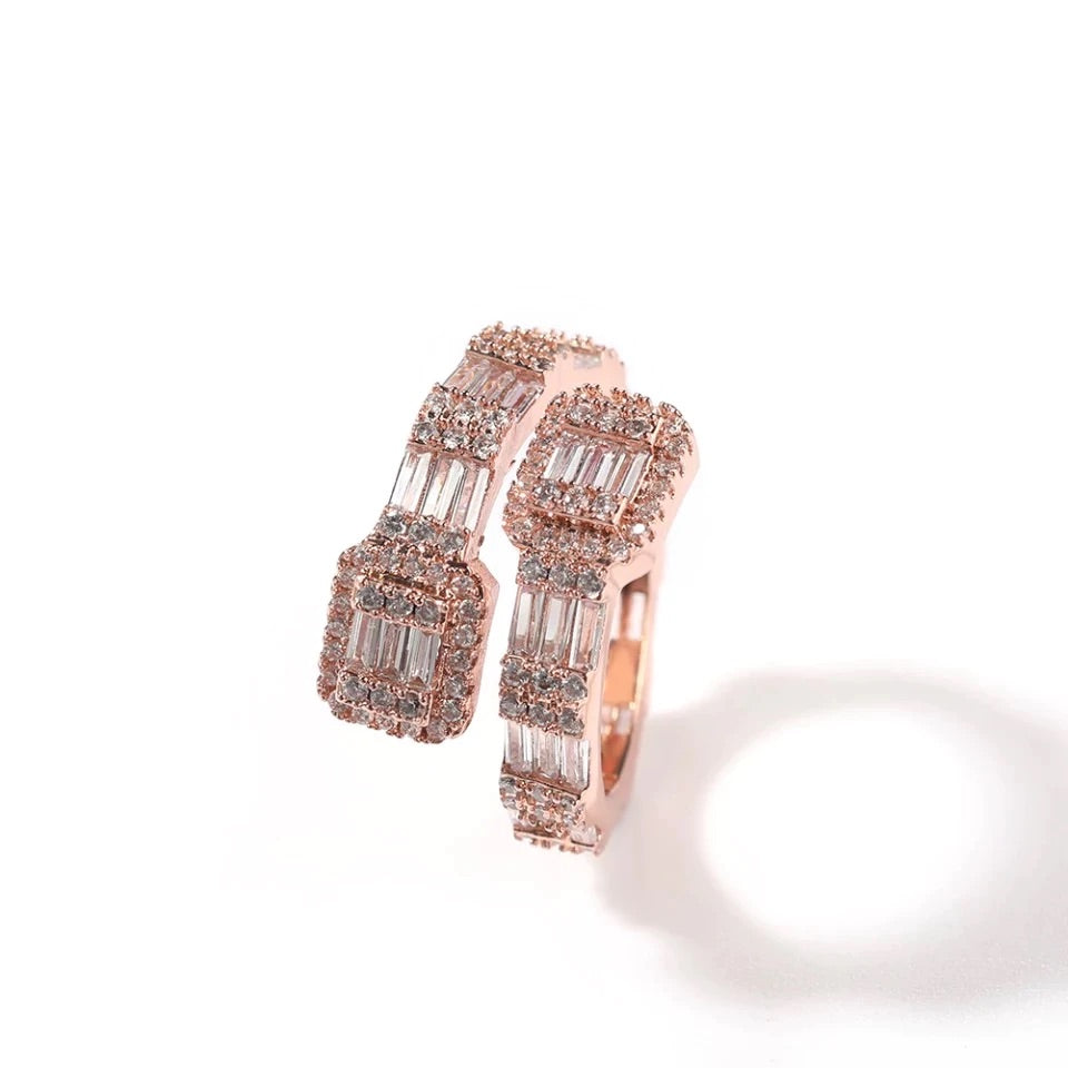 BAGUETTE DIAMOND DOUBLE SQUARE  RING