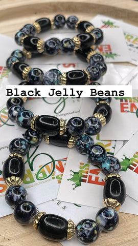 Black Jelly Beans Single Bracelets