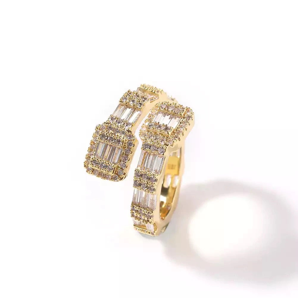 BAGUETTE DIAMOND DOUBLE SQUARE  RING