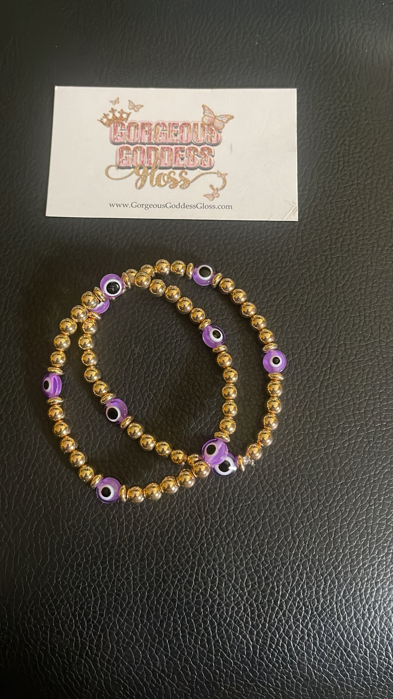 Purple Gold Evil Eye 🧿 1pc