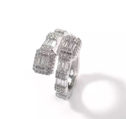 BAGUETTE DIAMOND DOUBLE SQUARE  RING