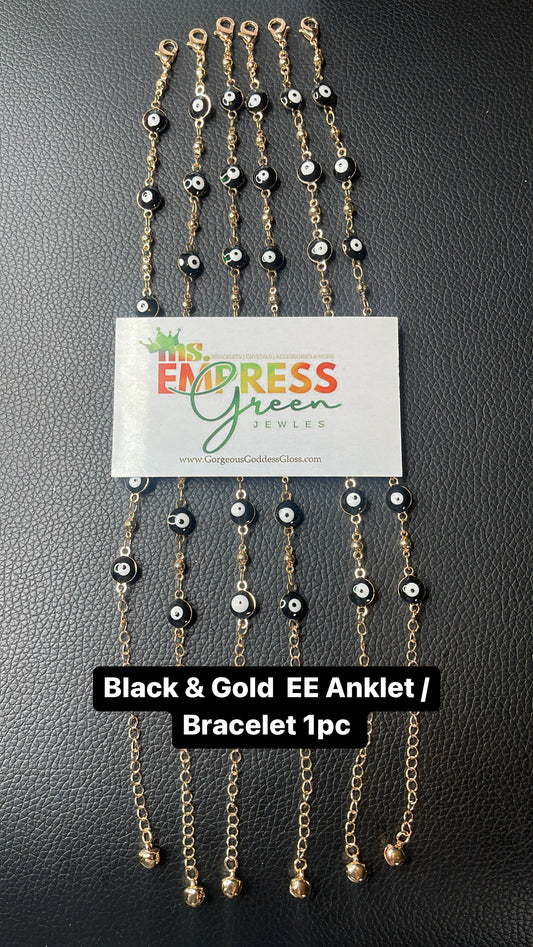 Black & Gold EE Anklet / Bracelet 1pc