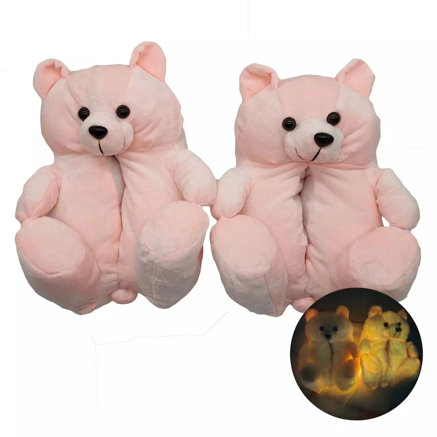 Full Glow in the Dark Teddy bear Plush House Slippers