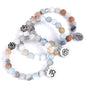 Matte Amazonite Beaded Stone chakra Om lotus Bracelets