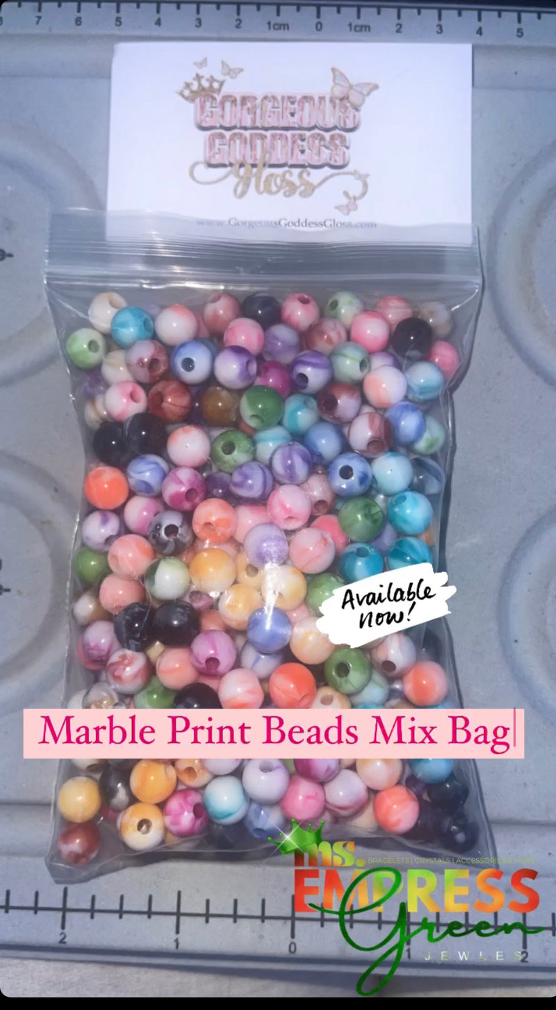 Marble Print Mix  Beads Bags